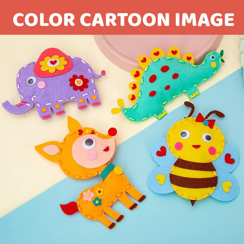 Kids DIY Sewing Cartoon Animals Material Kit