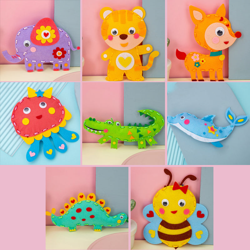 Kids DIY Sewing Cartoon Animals Material Kit